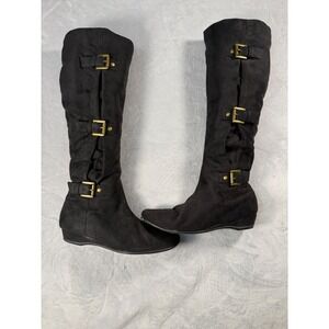 What's What Knee High Buckle‎ Zip Boots 6M